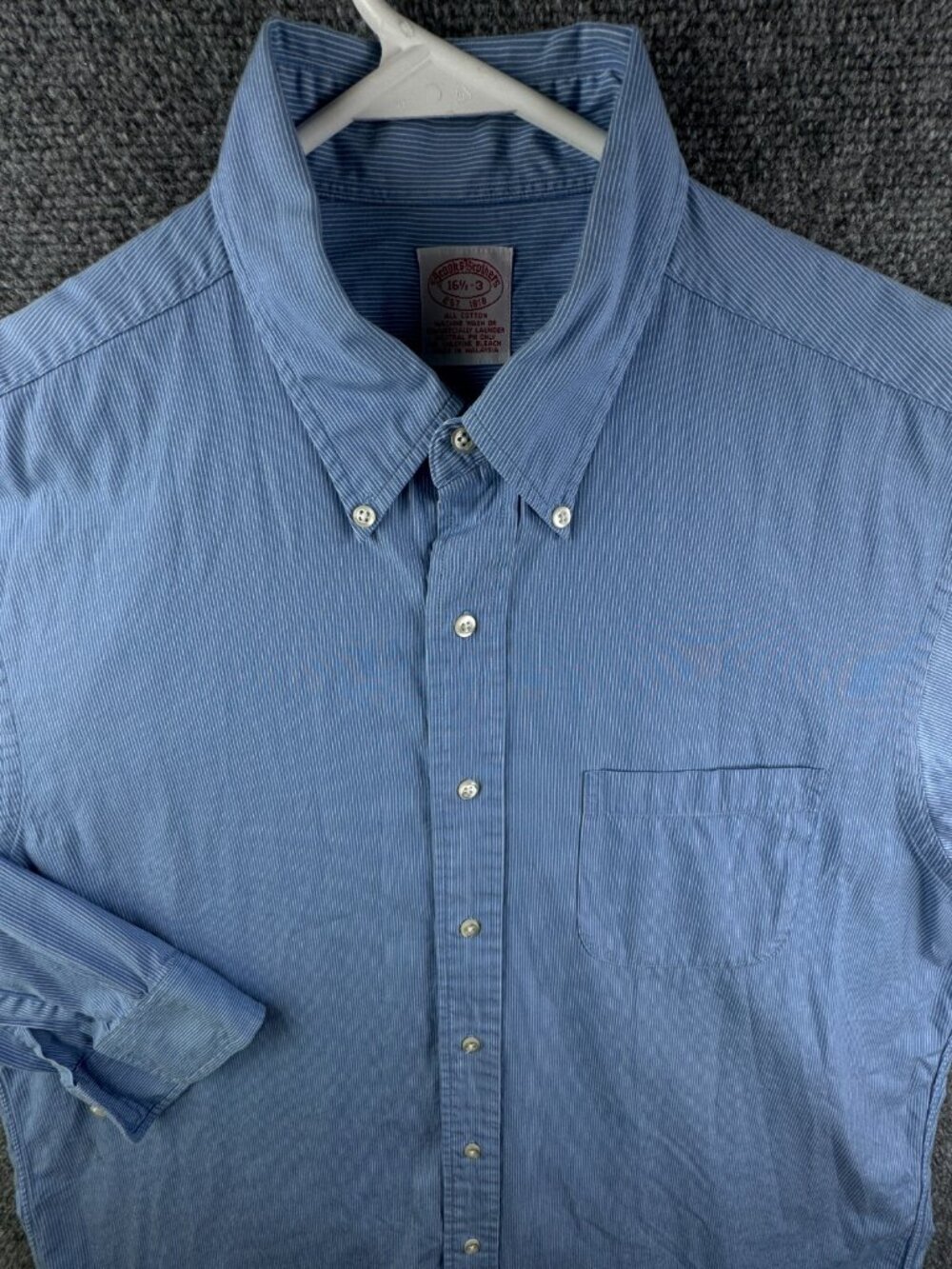 VTG Brooks Brothers Striped Blue 16.5 33 Button Up Shirt Long Sleeve Men Cotton